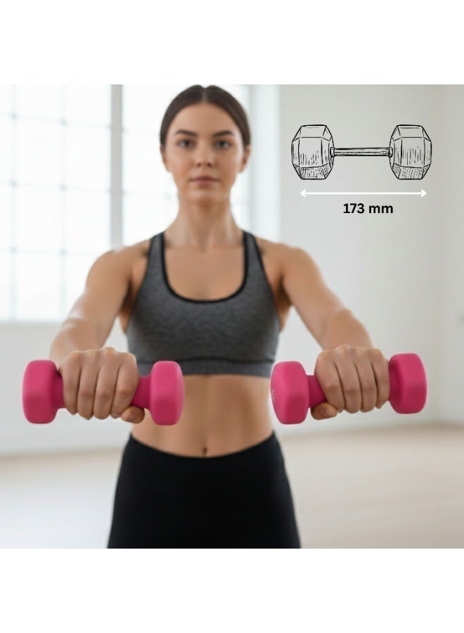 بلا نهاية أوزان دمبل ثابتة إندلس مطلية بالنيوبيرين لتمارين الجيم | زوج 1 كجم (2 × 2.2 رطل) | الخامة: حديد مطلي بطبقة فاينيل | أوزان مناسبة للنساء والرجال - Image 5